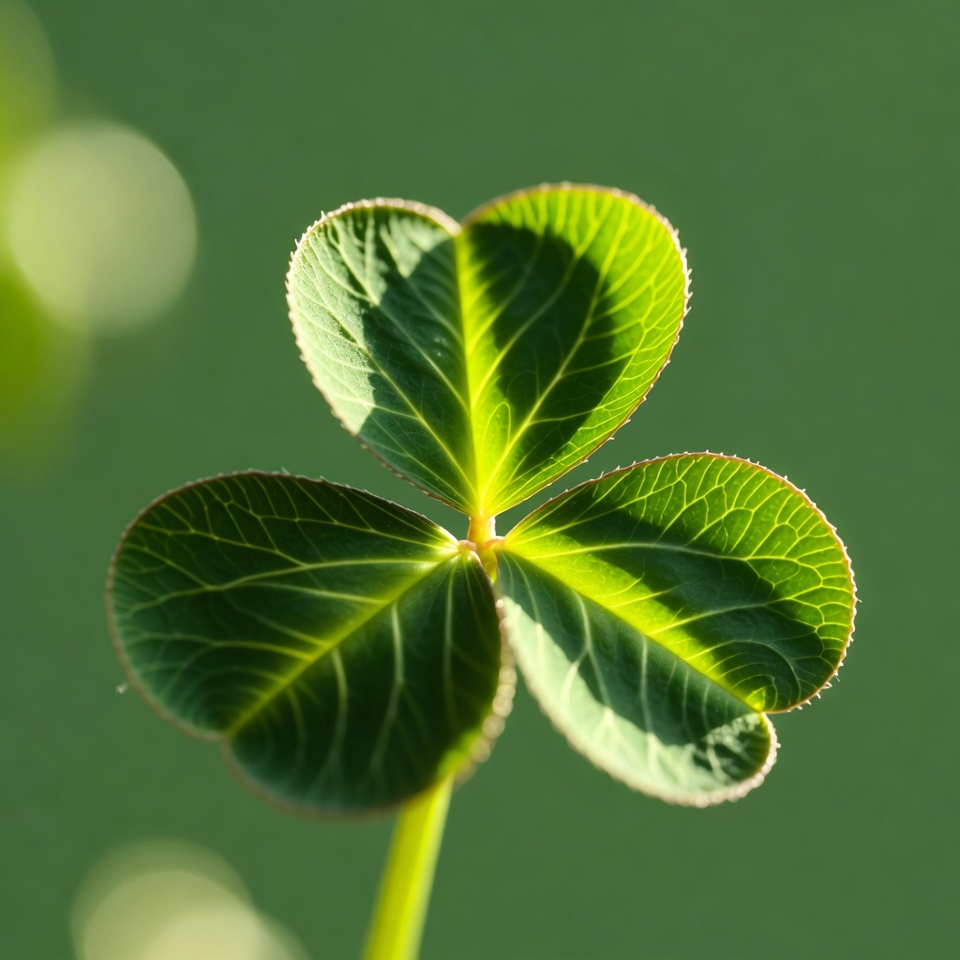 Three-leaf clover on green background Three-leaf clover on green background