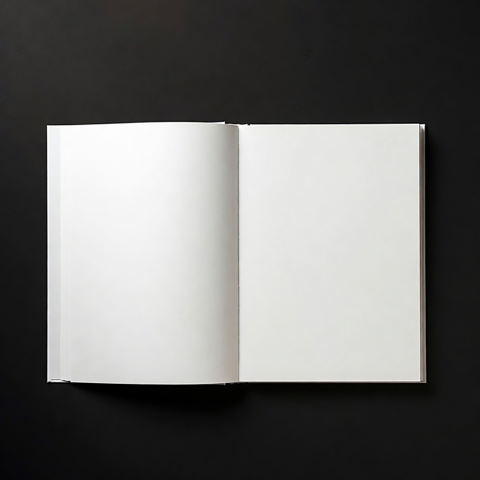 Open book on black background Open book on black background