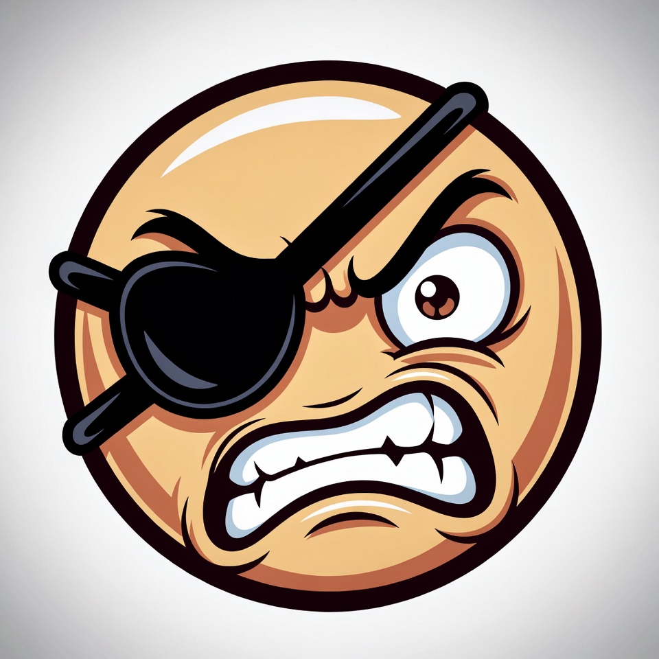 Angry pirate emoji with eyepatch Angry pirate emoji with eyepatch
