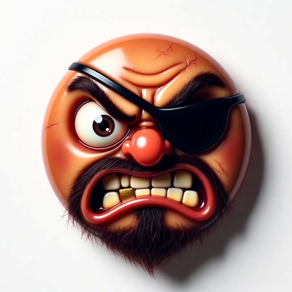 Angry Pirate Emoji Illustration Angry Pirate Emoji Illustration