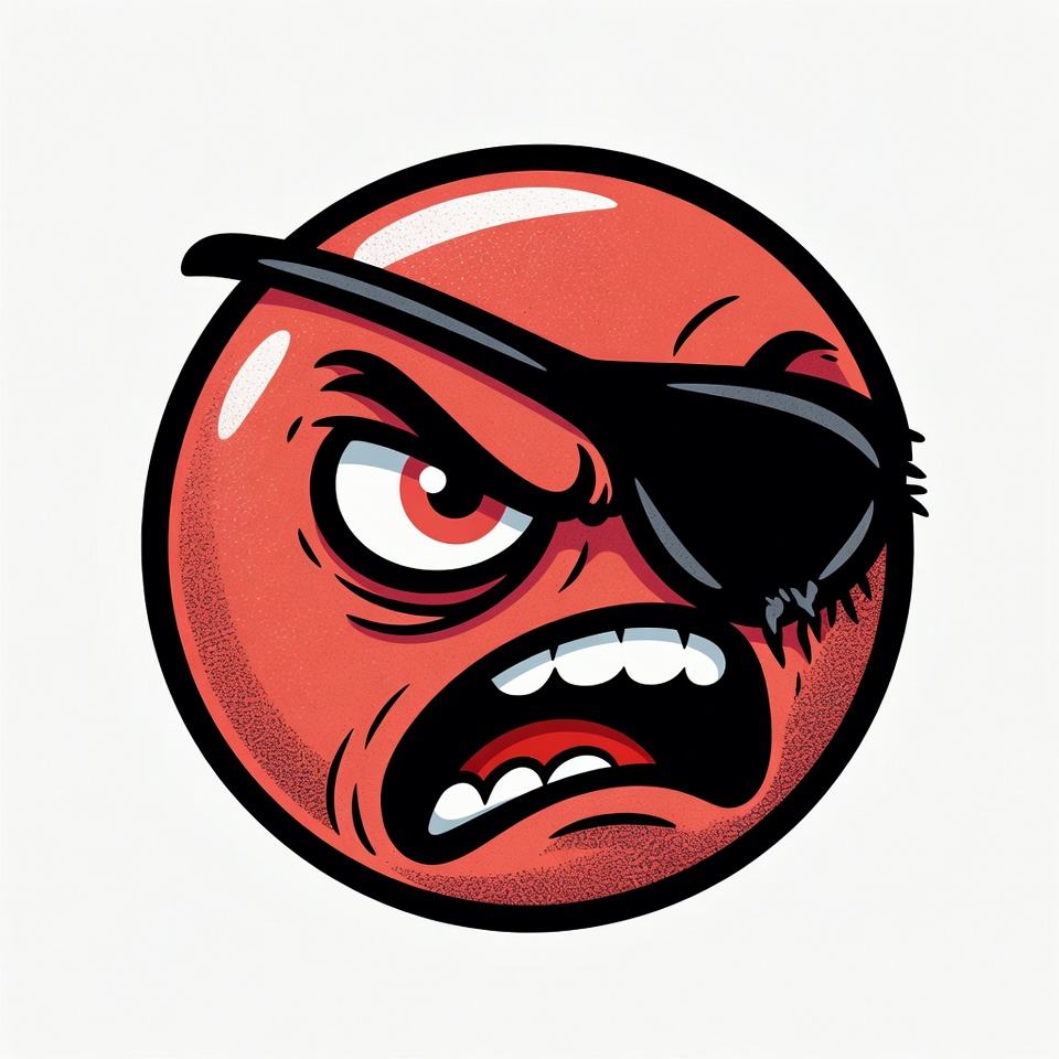 Angry pirate emoji illustration Angry pirate emoji illustration