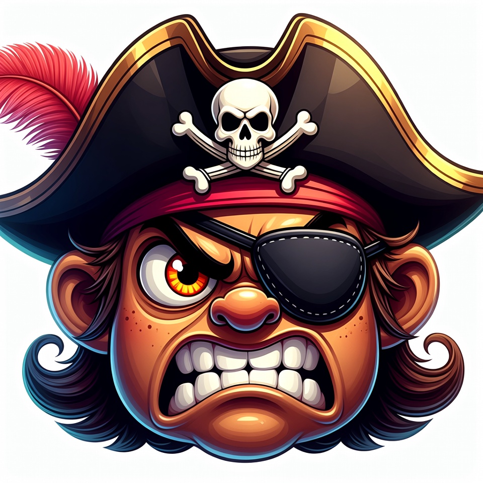 Cartoon Angry Pirate Face Cartoon Angry Pirate Face