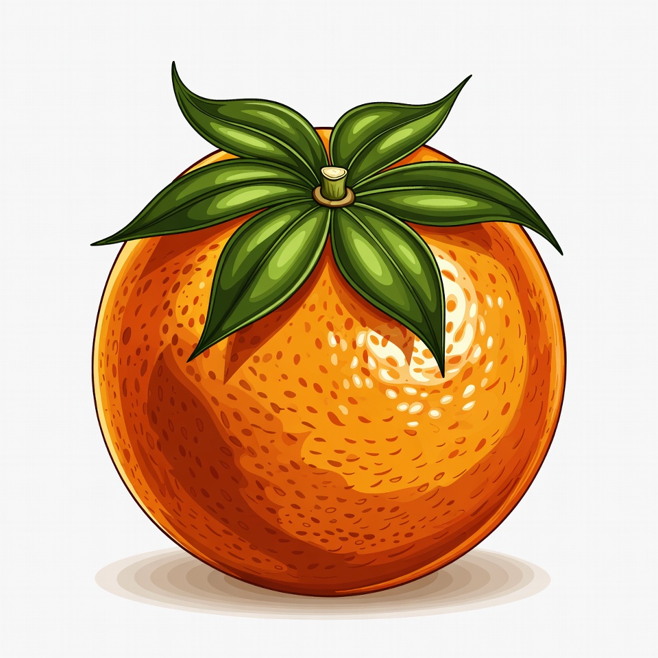 Orange fruit with green leaves Orange fruit with green leaves