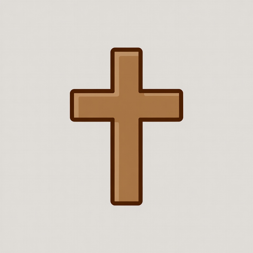 Brown wooden cross illustration Brown wooden cross illustration