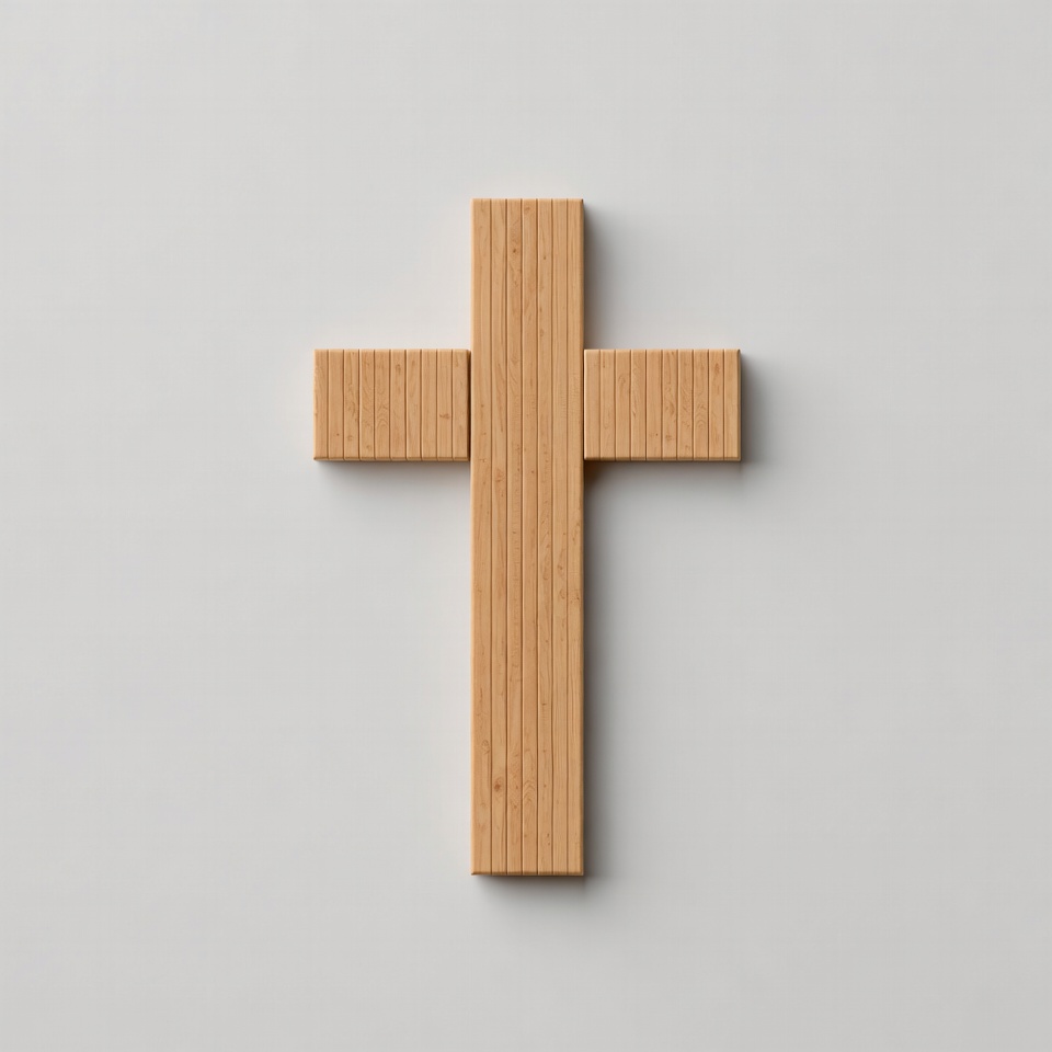 Wooden cross on white background Wooden cross on white background