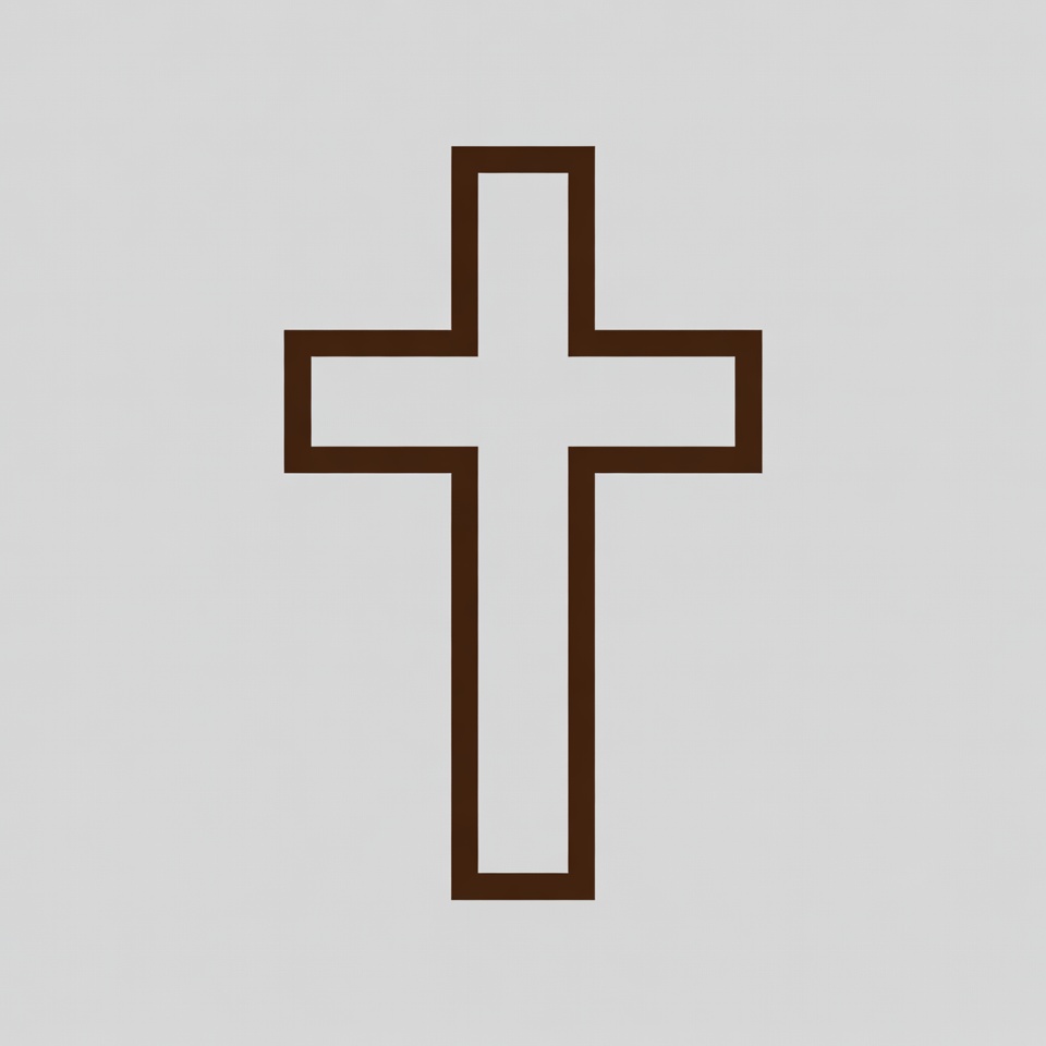 Brown Outline Cross Symbol Brown Outline Cross Symbol