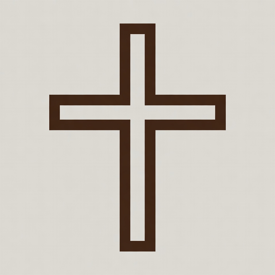 Brown Outline Christian Cross Brown Outline Christian Cross