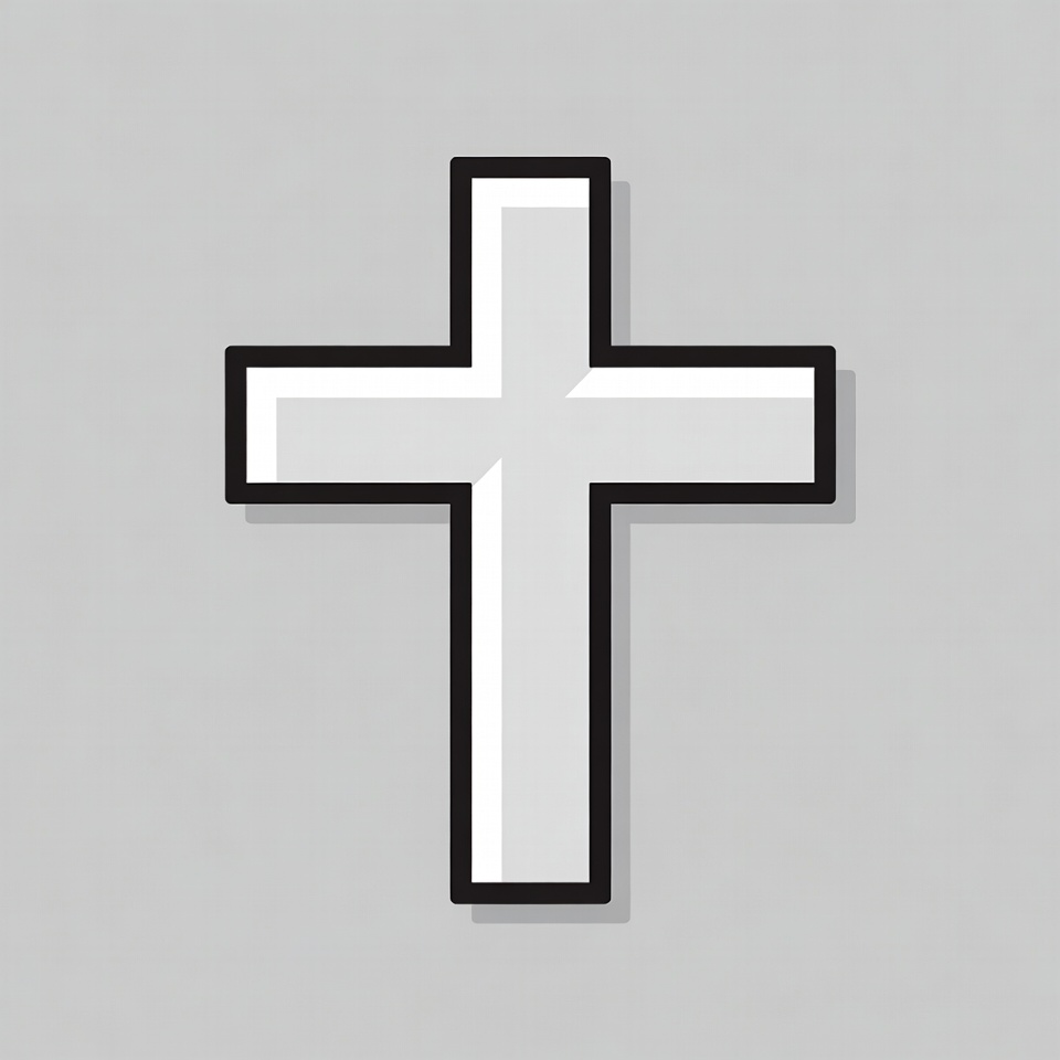 White Cross on Gray Background White Cross on Gray Background
