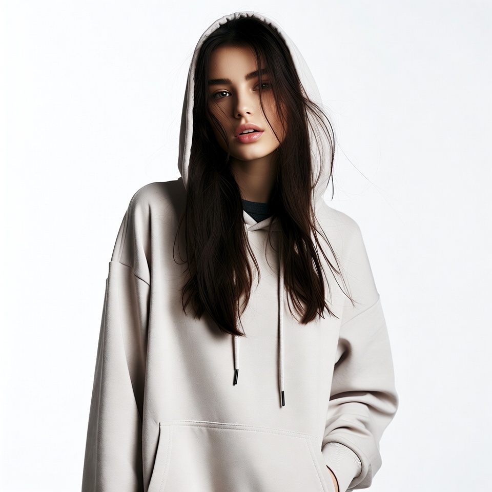 Woman in gray hoodie Woman in gray hoodie