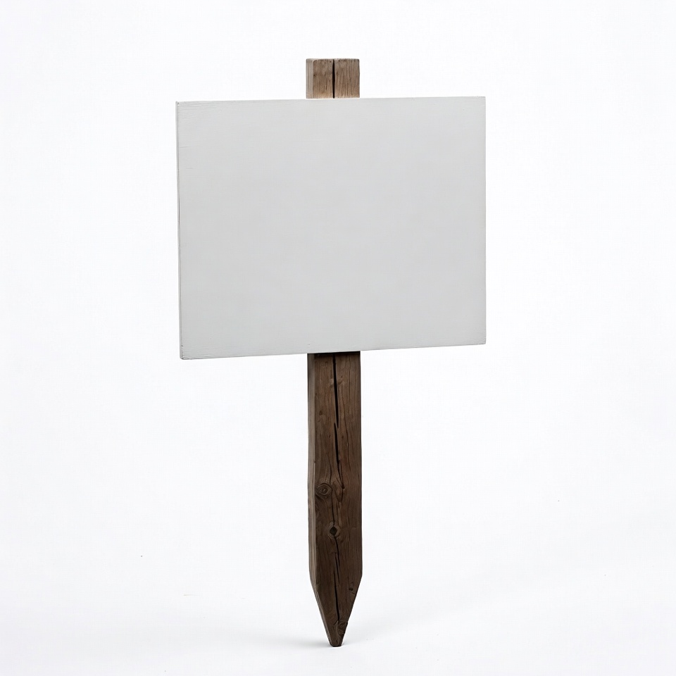 Blank wooden sign on stake Blank wooden sign on stake