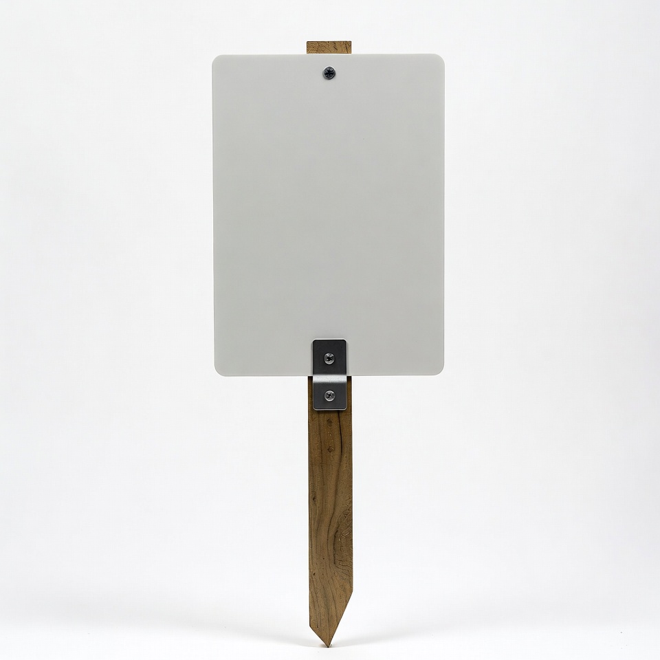 Blank sign on wooden stake Blank sign on wooden stake