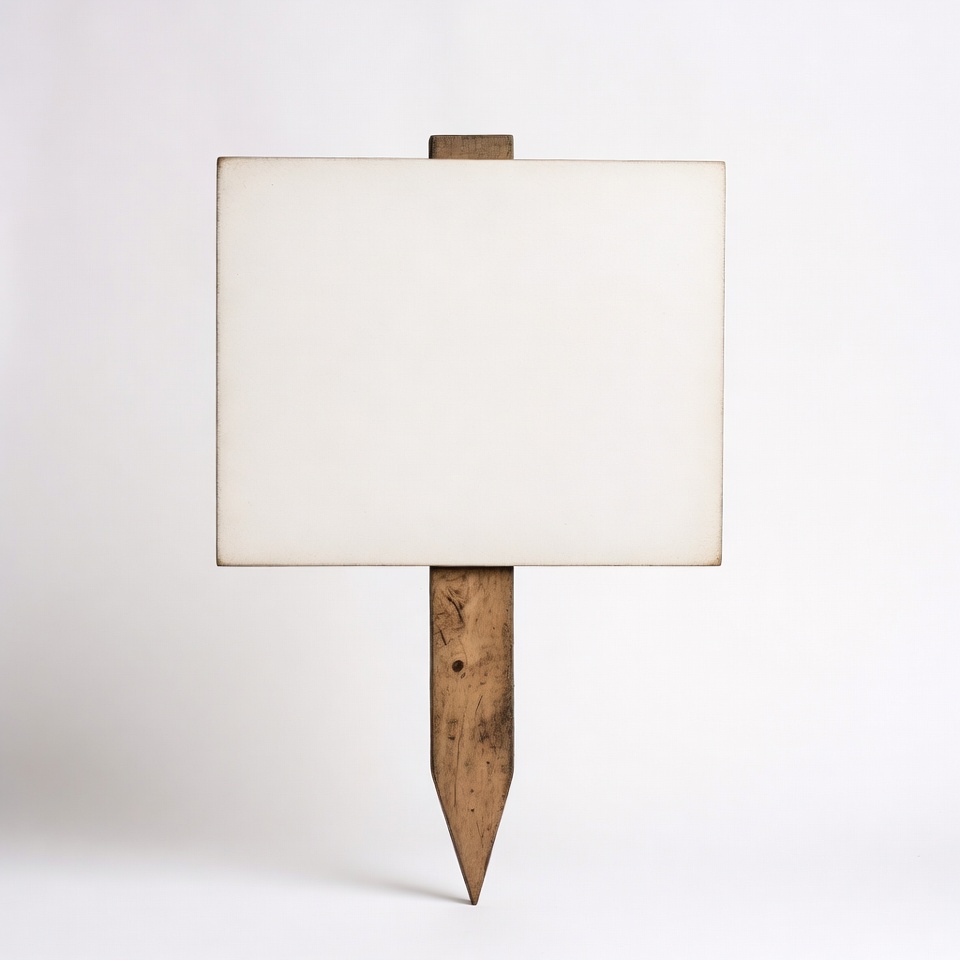 Blank wooden sign on stake Blank wooden sign on stake