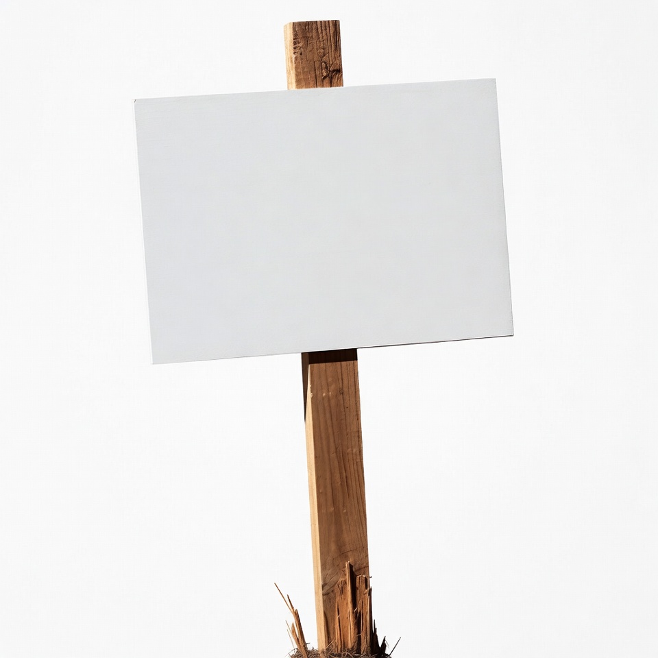 Blank sign on wooden post Blank sign on wooden post