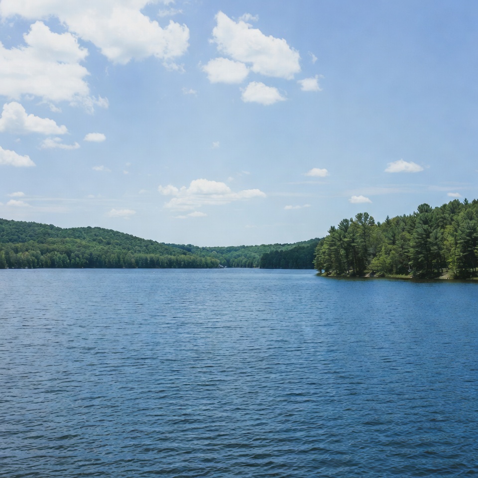 Serene Lake Surrounded by Forest Hills Serene Lake Surrounded by Forest Hills