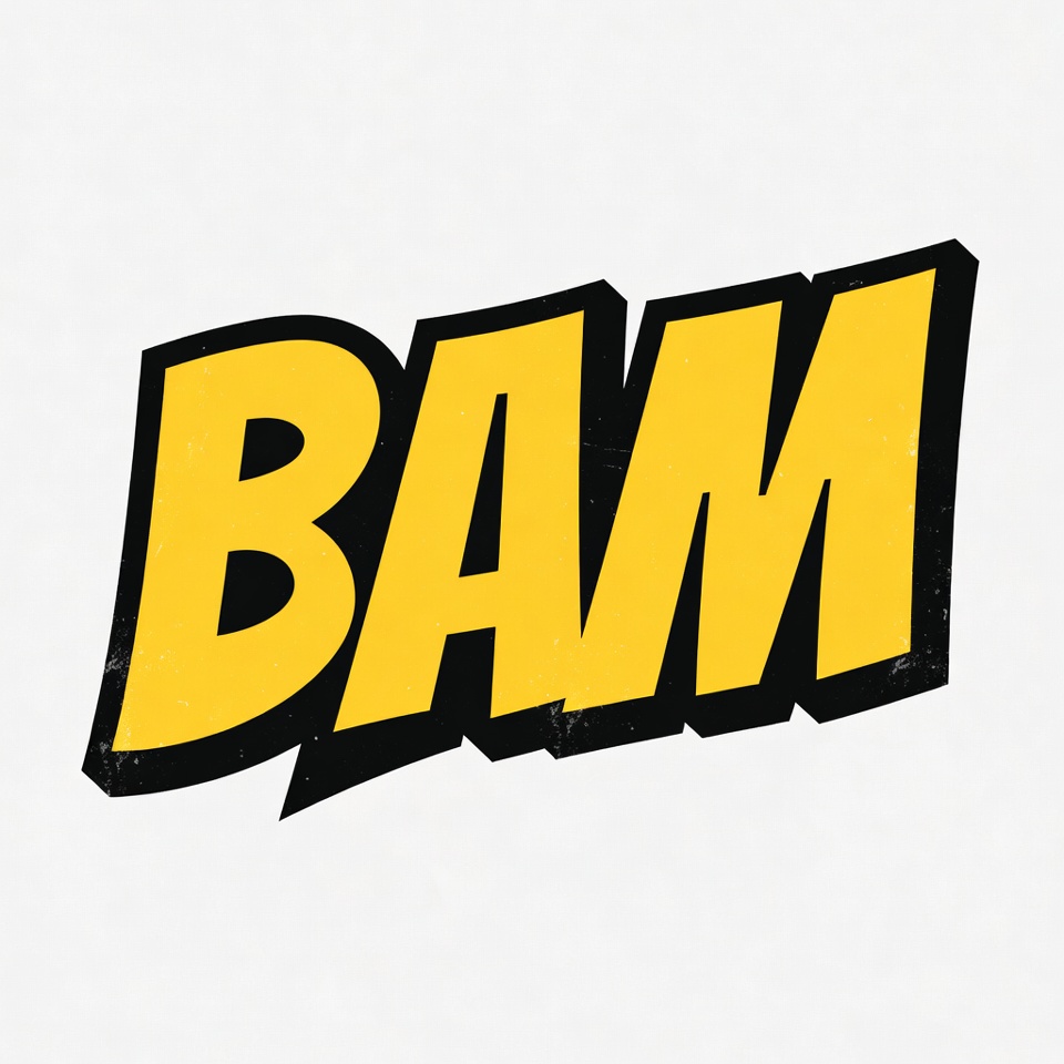Yellow BAM Comic Text Yellow BAM Comic Text