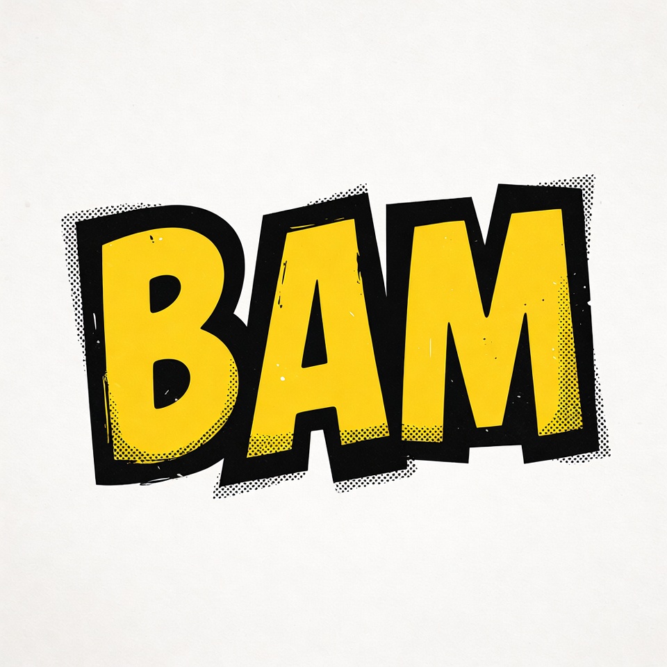 Yellow BAM BAM Comic Text Yellow BAM BAM Comic Text