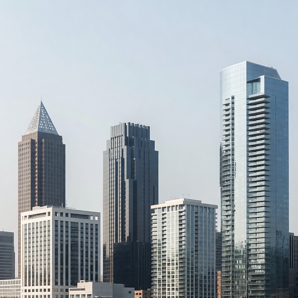 Modern Skyscrapers in City Skyline Modern Skyscrapers in City Skyline