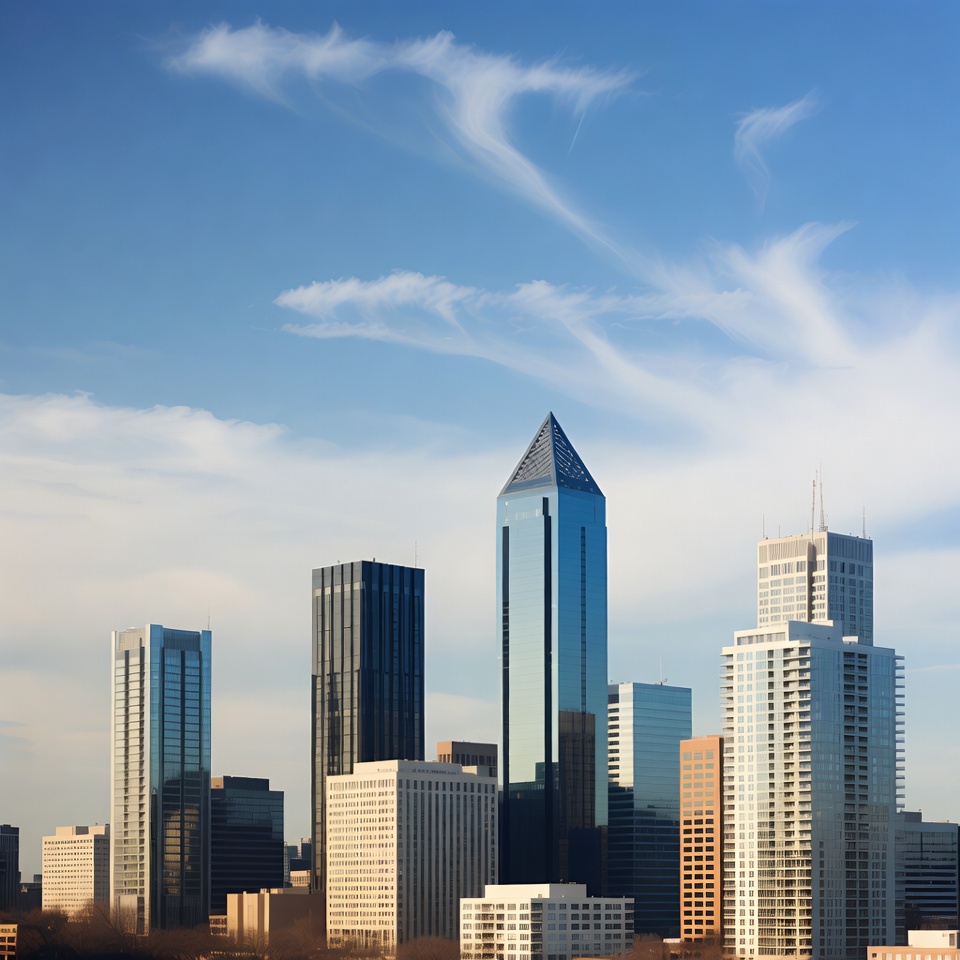 Modern Skyscrapers Under Blue Sky Modern Skyscrapers Under Blue Sky