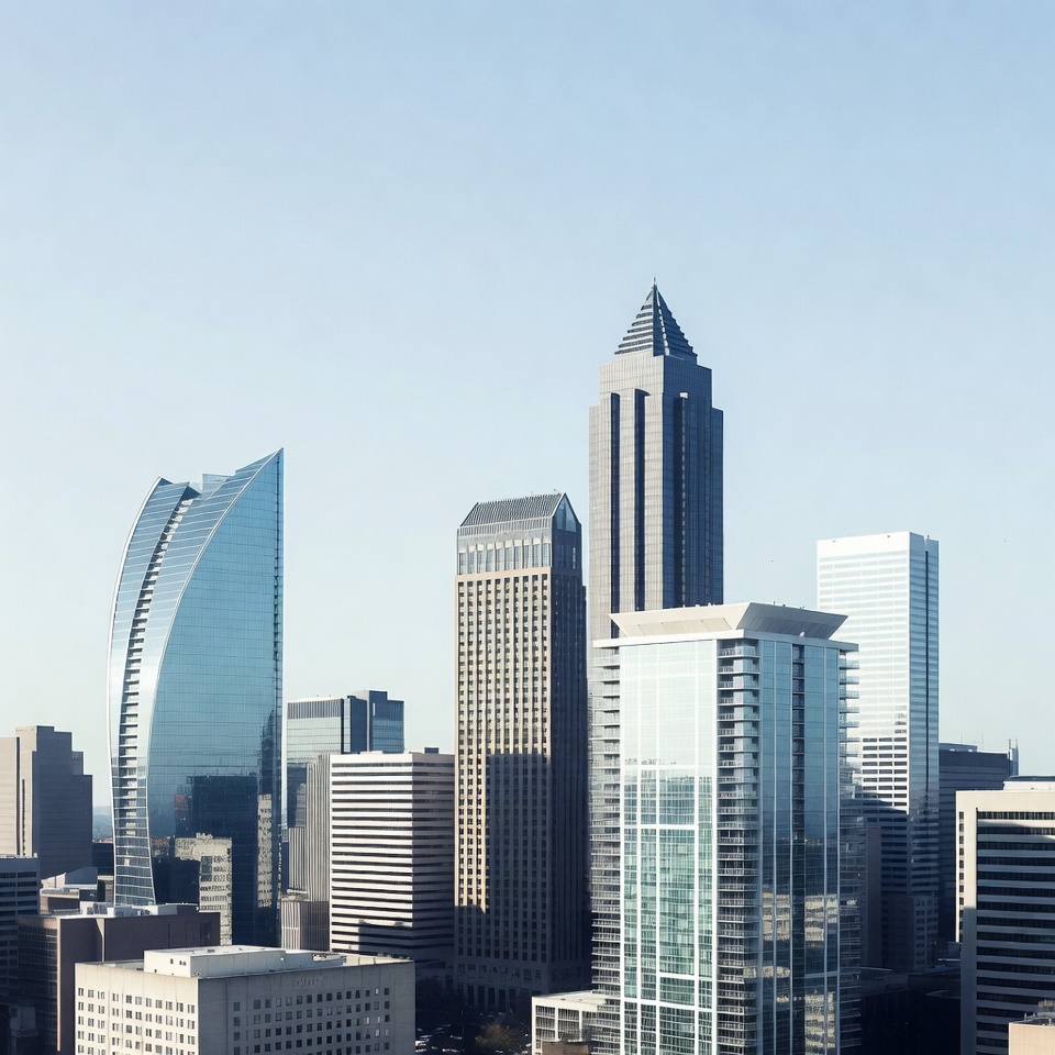 Modern Skyscrapers in City Skyline Modern Skyscrapers in City Skyline