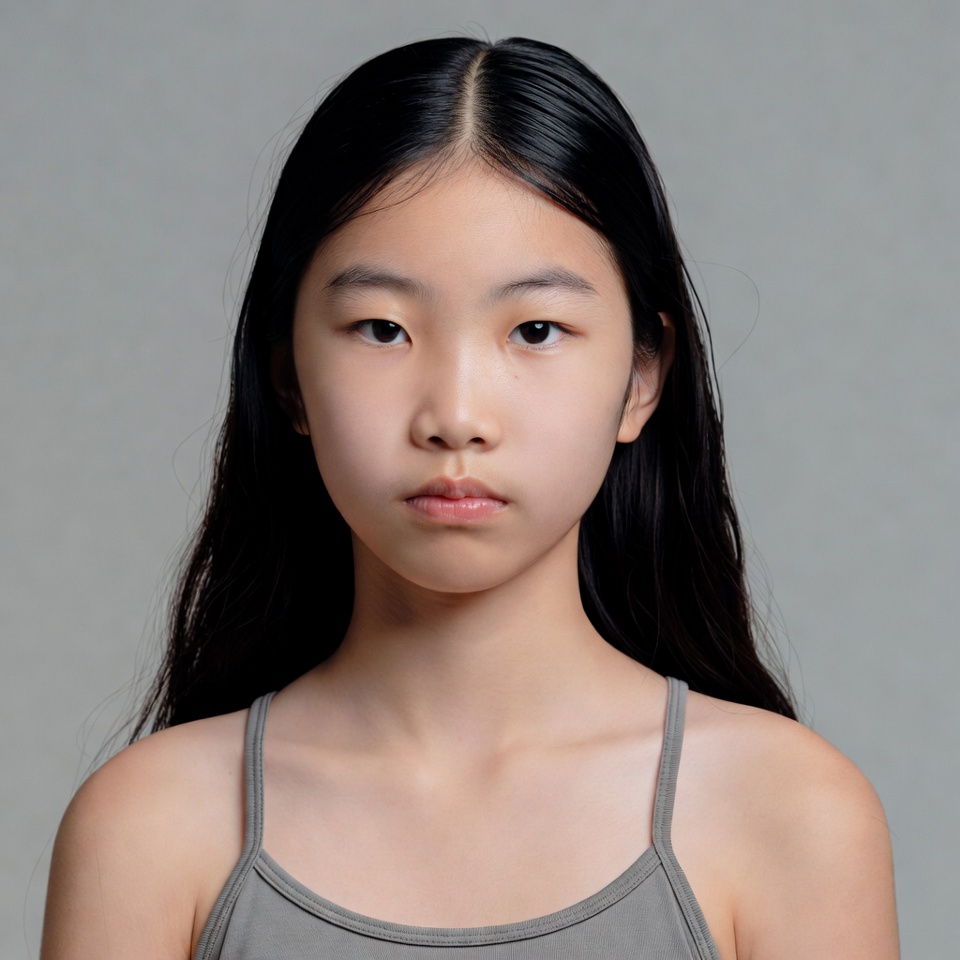 Asian girl in gray tank top Asian girl in gray tank top