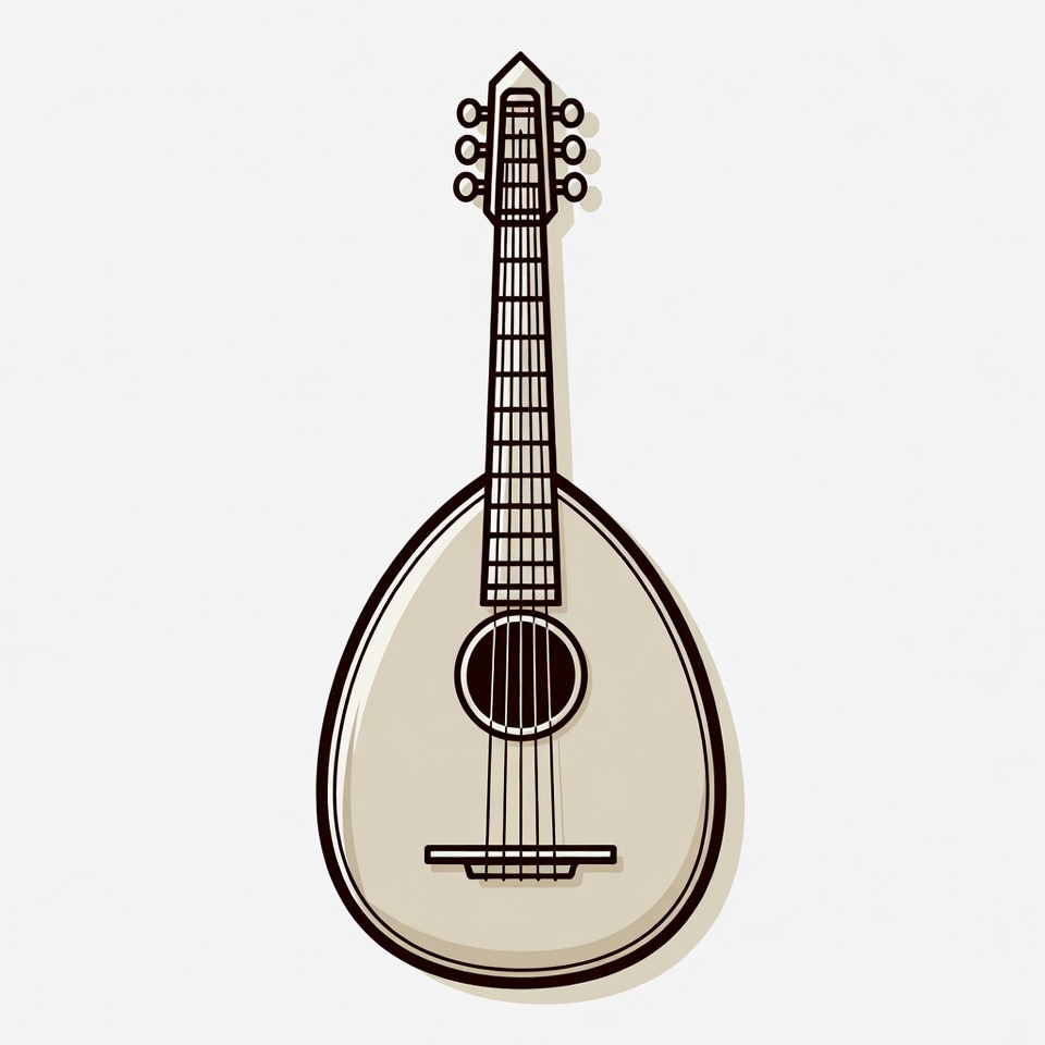Illustrated Oud Lute Instrument Illustrated Oud Lute Instrument