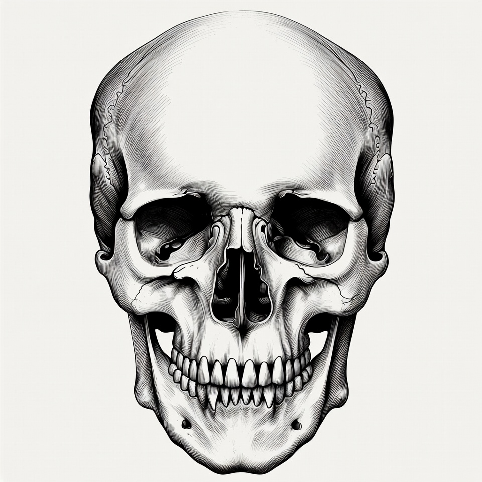 Detailed Human Skull Illustration Detailed Human Skull Illustration