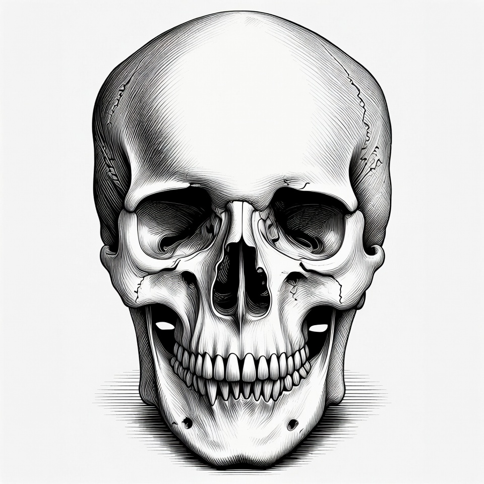 Detailed Human Skull Illustration Detailed Human Skull Illustration