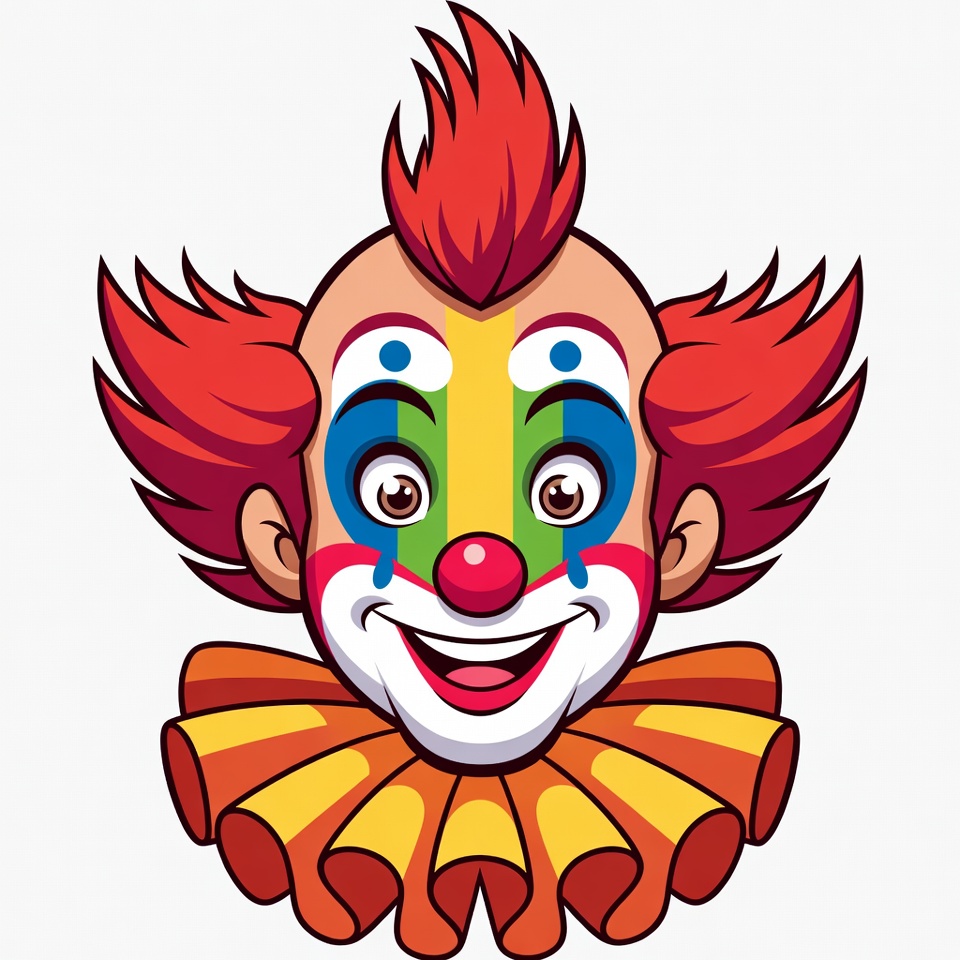 Cartoon Clown with Red Hair Cartoon Clown with Red Hair