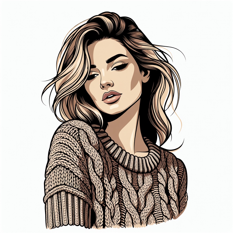 Beautiful woman in knitted sweater Beautiful woman in knitted sweater