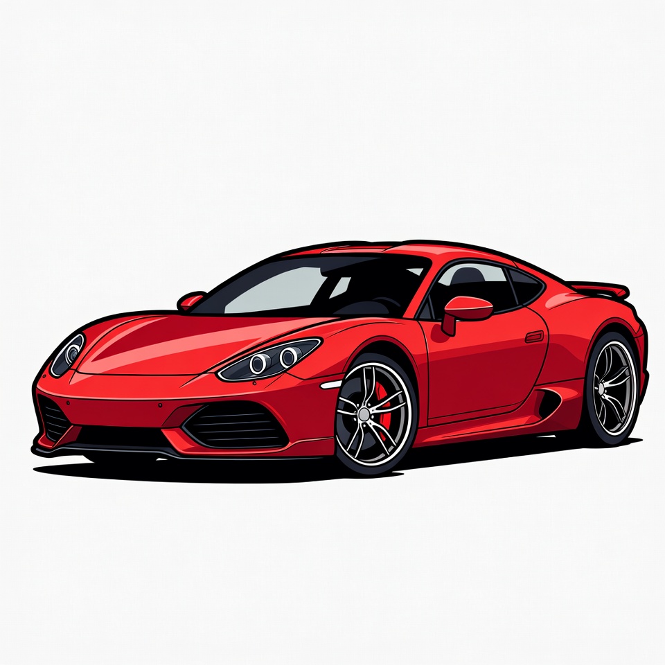 Red Sports Car Illustration Red Sports Car Illustration