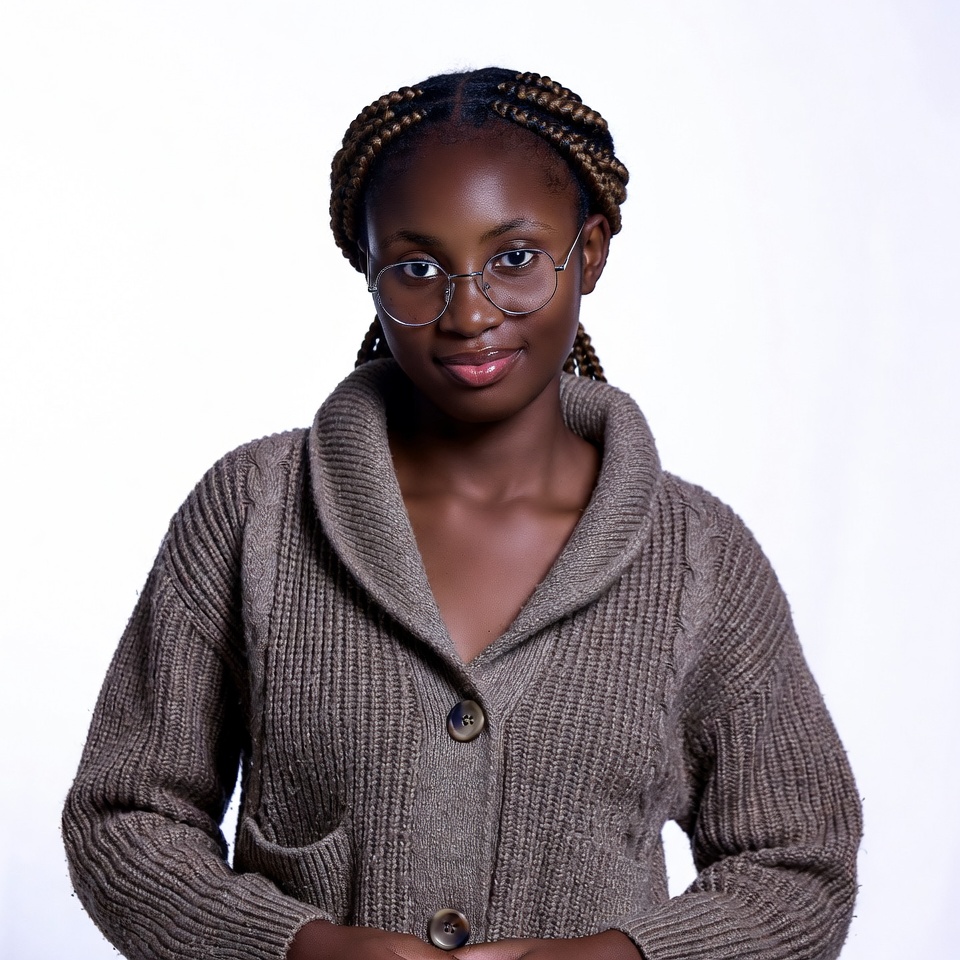 African-American woman in glasses smiling African-American woman in glasses smiling