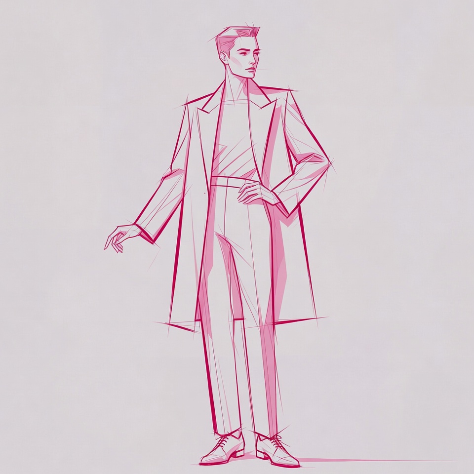 Man in stylish trench coat illustration Man in stylish trench coat illustration