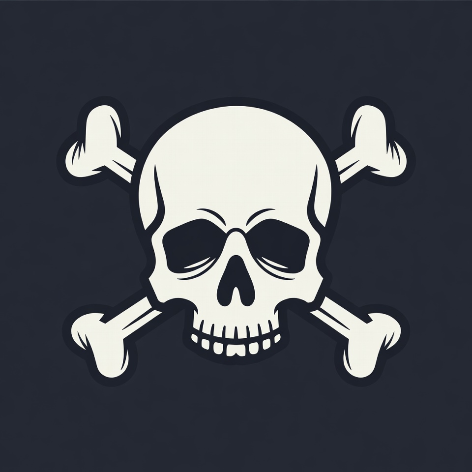 White Skull and Crossbones Symbol White Skull and Crossbones Symbol