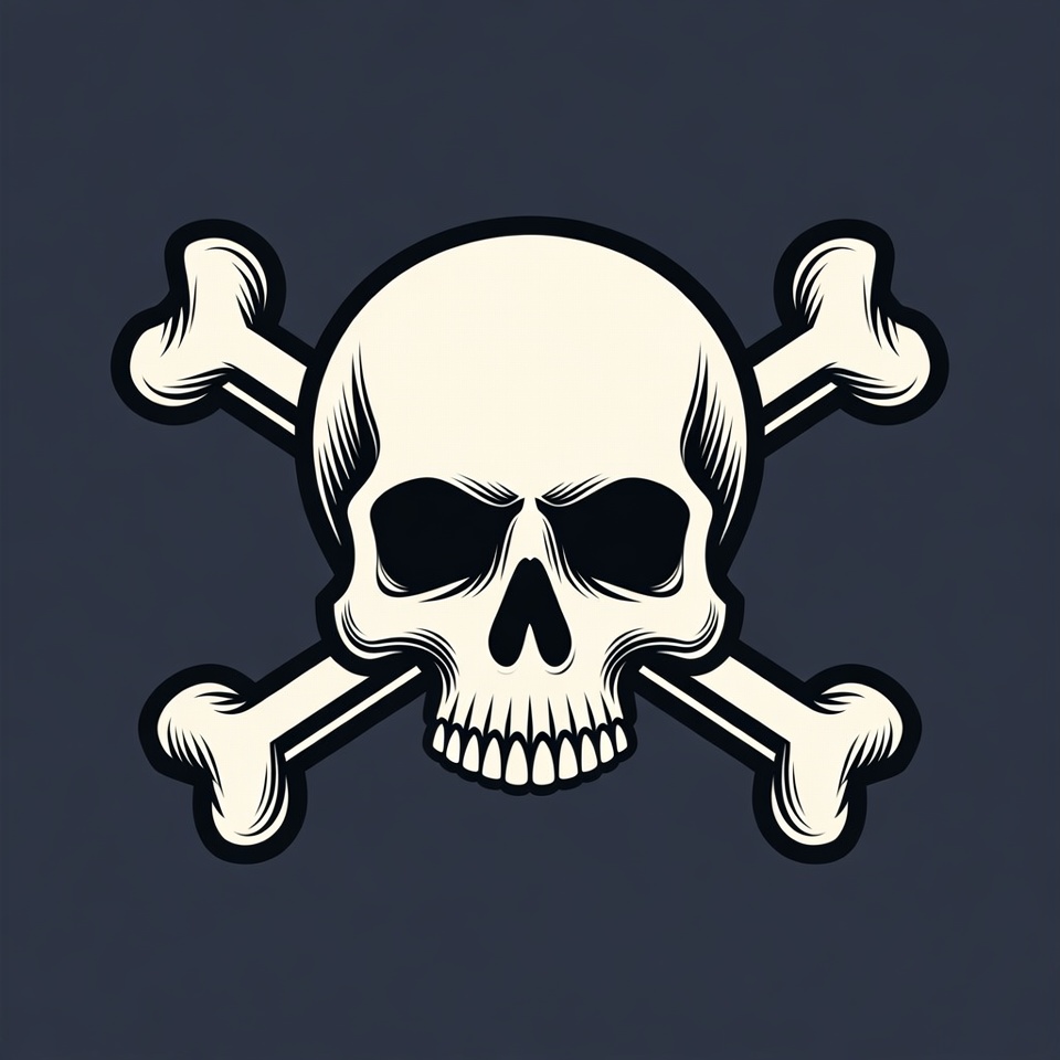 Skull and Crossbones Illustration Skull and Crossbones Illustration