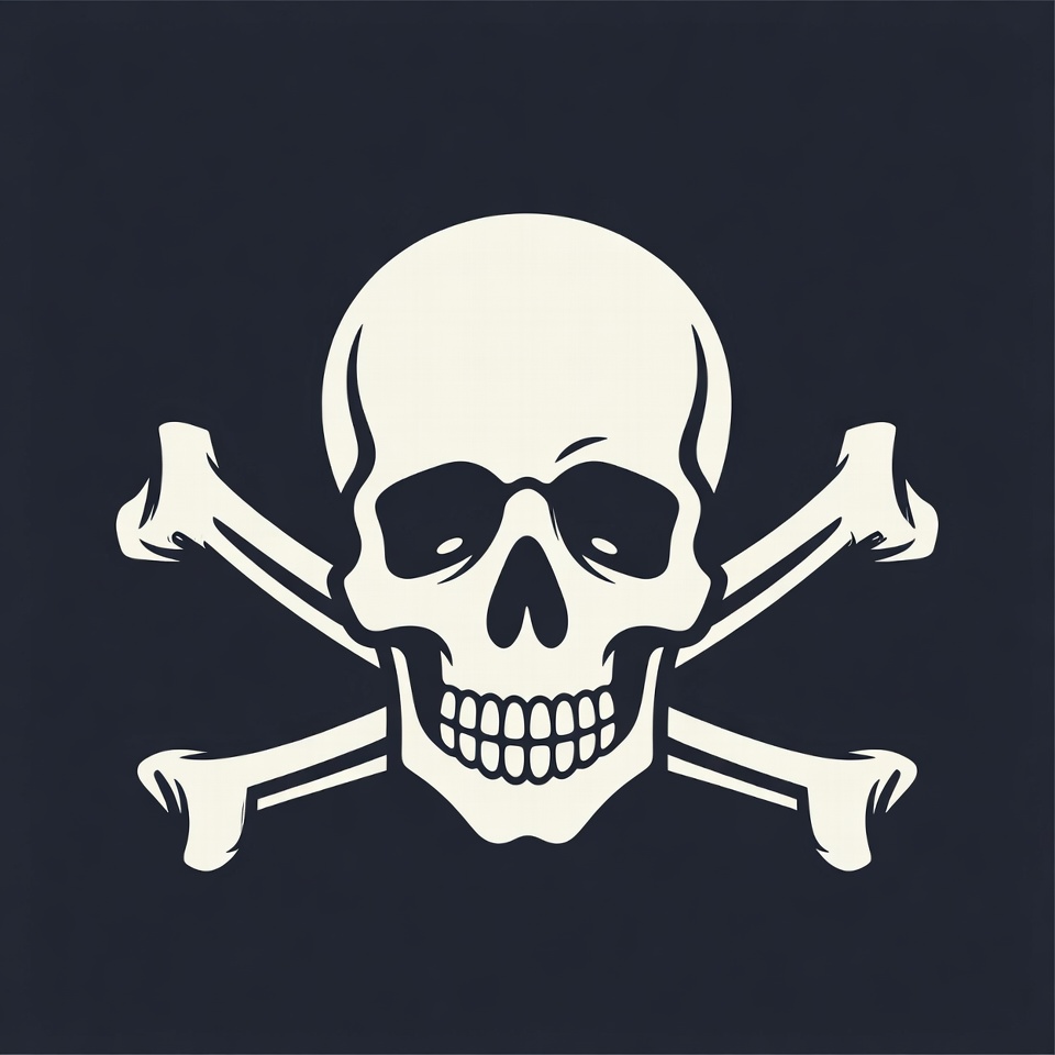 White Skull and Crossbones Symbol White Skull and Crossbones Symbol