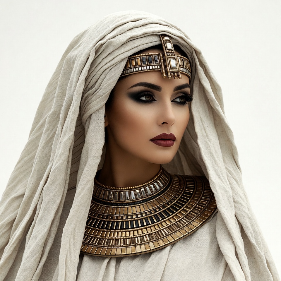 Egyptian woman in white headscarf Egyptian woman in white headscarf