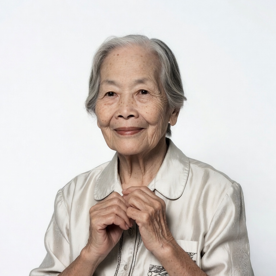 Elderly Asian woman smiling Elderly Asian woman smiling