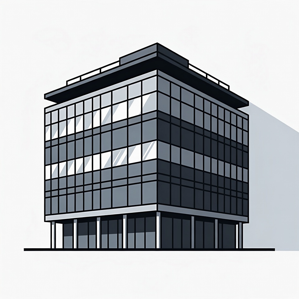 Modern Glass Office Building Illustration Modern Glass Office Building Illustration