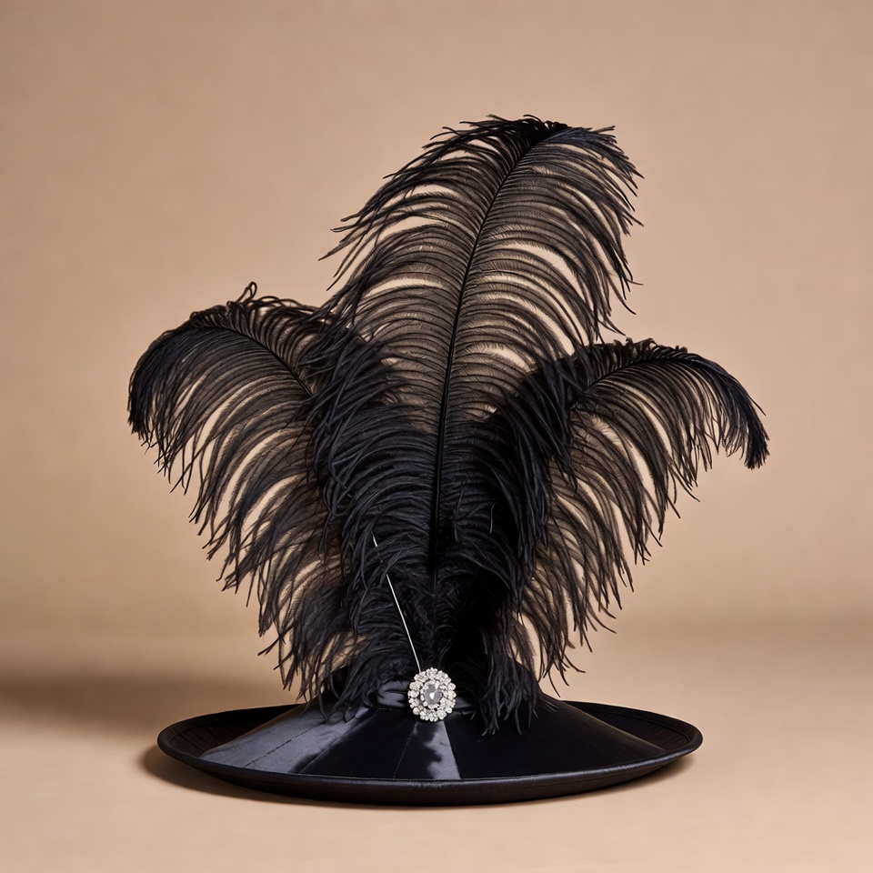 Black Ostrich Feather Hat Black Ostrich Feather Hat