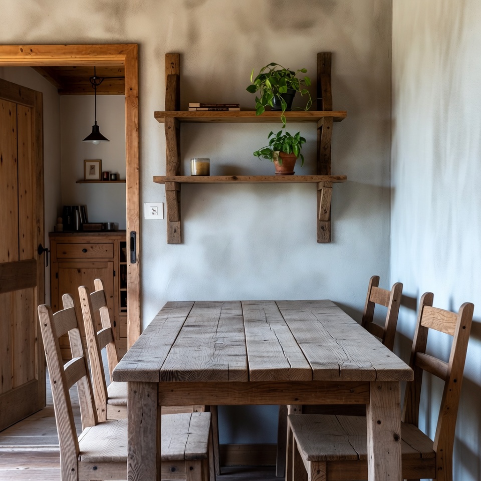 Rustic Wooden Dining Table with Chairs Rustic Wooden Dining Table with Chairs