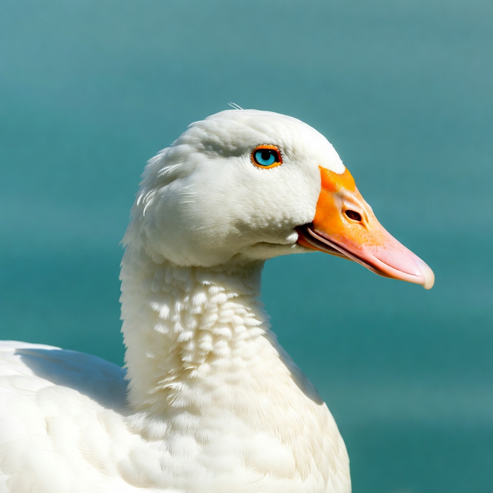 White goose with blue eyes White goose with blue eyes