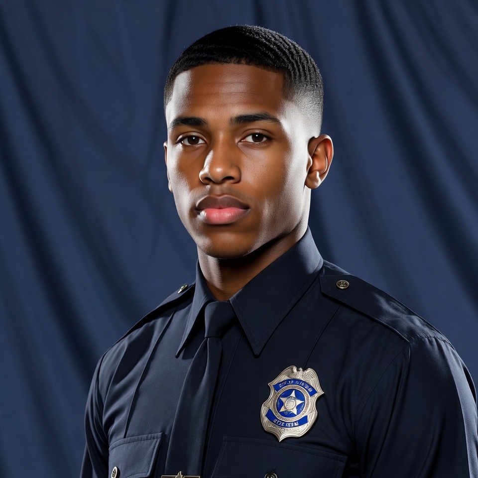 African-American man in police uniform African-American man in police uniform