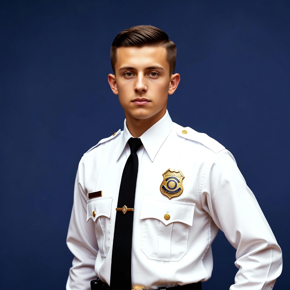 Young man in police uniform Young man in police uniform