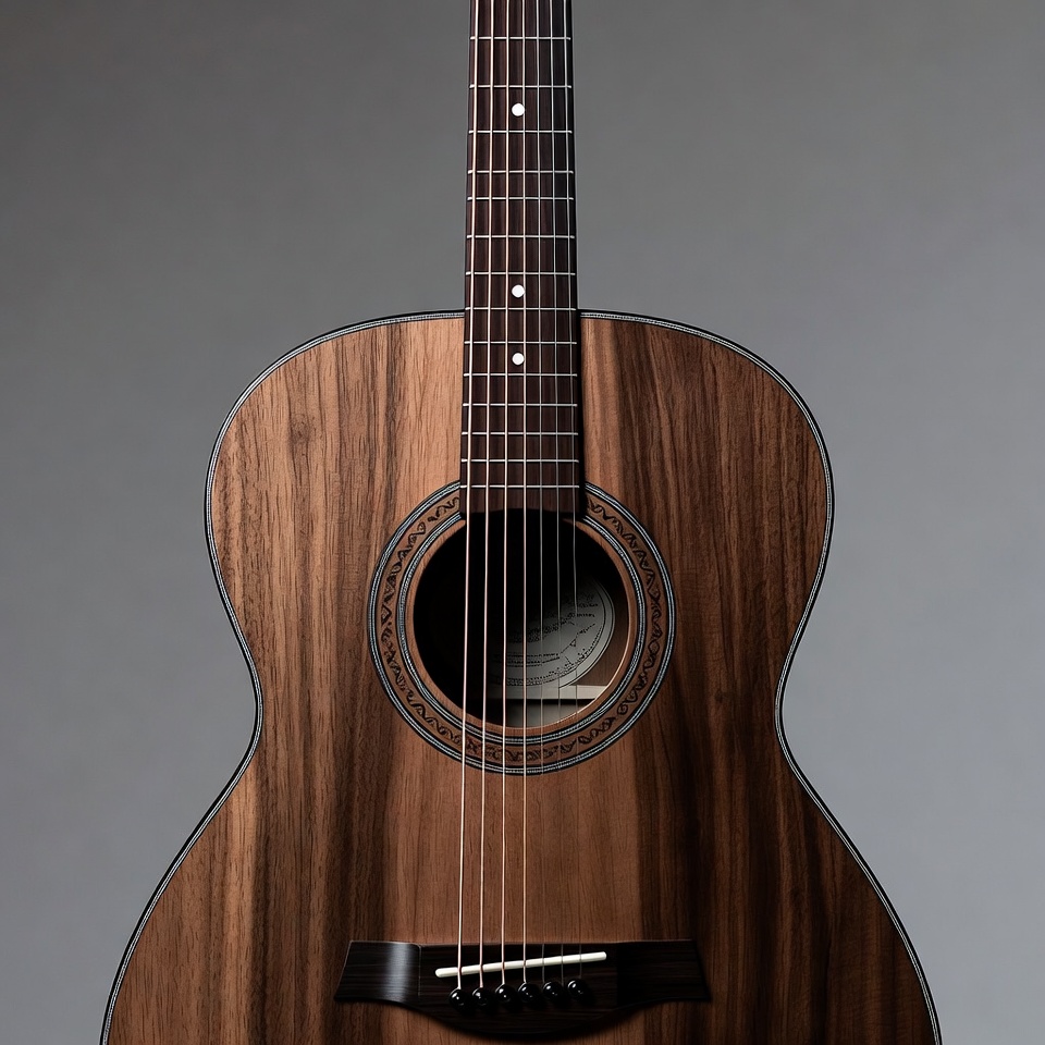 Wooden Acoustic Guitar Closeup Wooden Acoustic Guitar Closeup