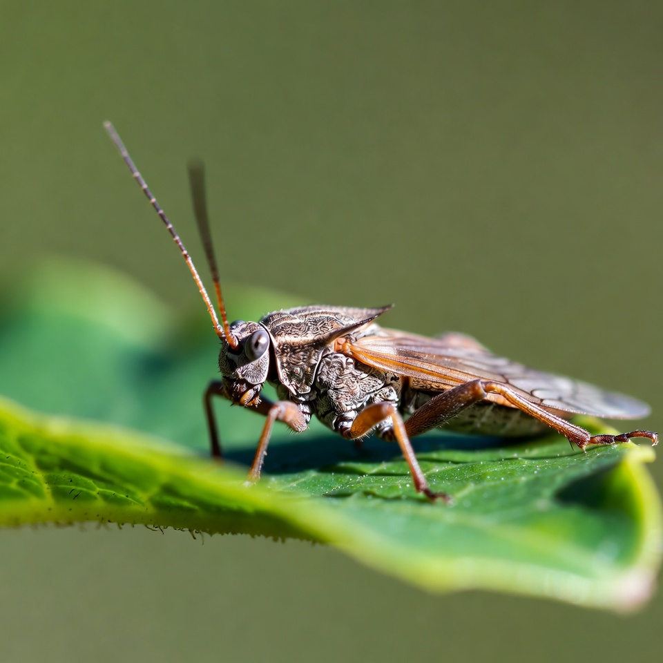 Grasshopper on green leaf Grasshopper on green leaf