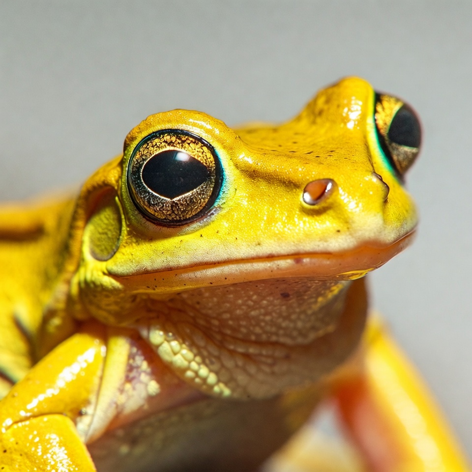 Close-up yellow tree frog Close-up yellow tree frog