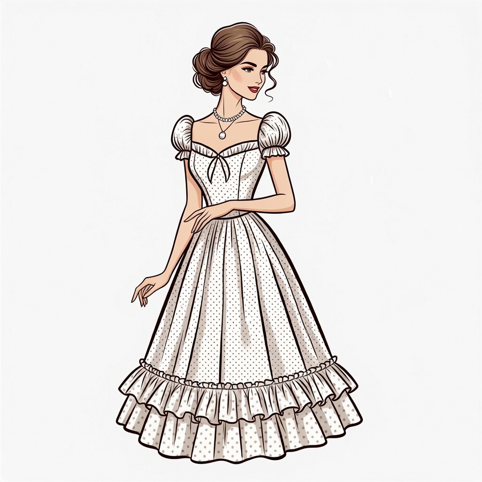Elegant Woman in White Victorian Dress Elegant Woman in White Victorian Dress
