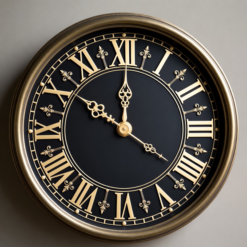 Vintage Gold Clock Face Vintage Gold Clock Face
