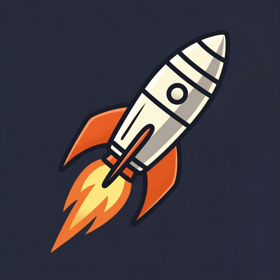 Rocket launching with flames Rocket launching with flames