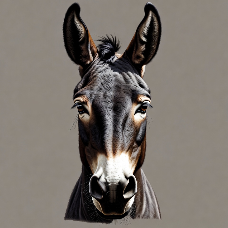 Donkey close-up portrait Donkey close-up portrait